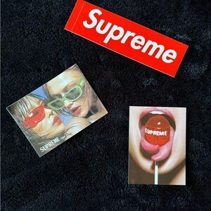 Supreme Red and White Sticker Trio